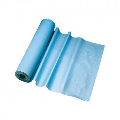 Drap d'examen plastifié bleu gaufré - 180 formats - Carton de 6 rouleaux - Euromédis
