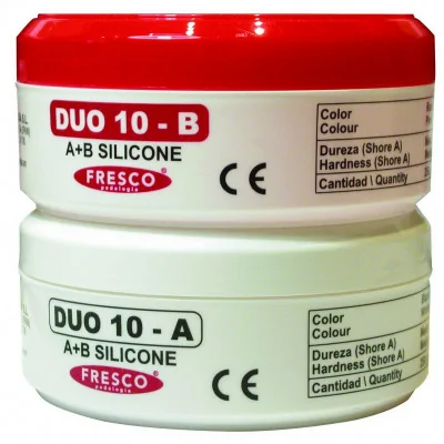 Silicone orthoplastie DUO 10 - A 250g + B 250g - Shore A 10-12 - Rouge + Blanc - Fresco
