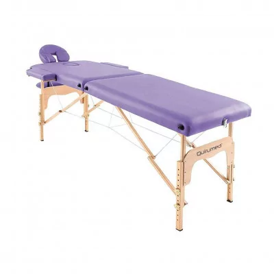 Table de massage pliante en bois 182 x 60 cm sans dossier Bleu - Quirumed