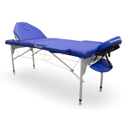 Table de massage pliante en aluminium 186 x 66 cm avec dossier inclinable - 7 coloris - Quirumed
