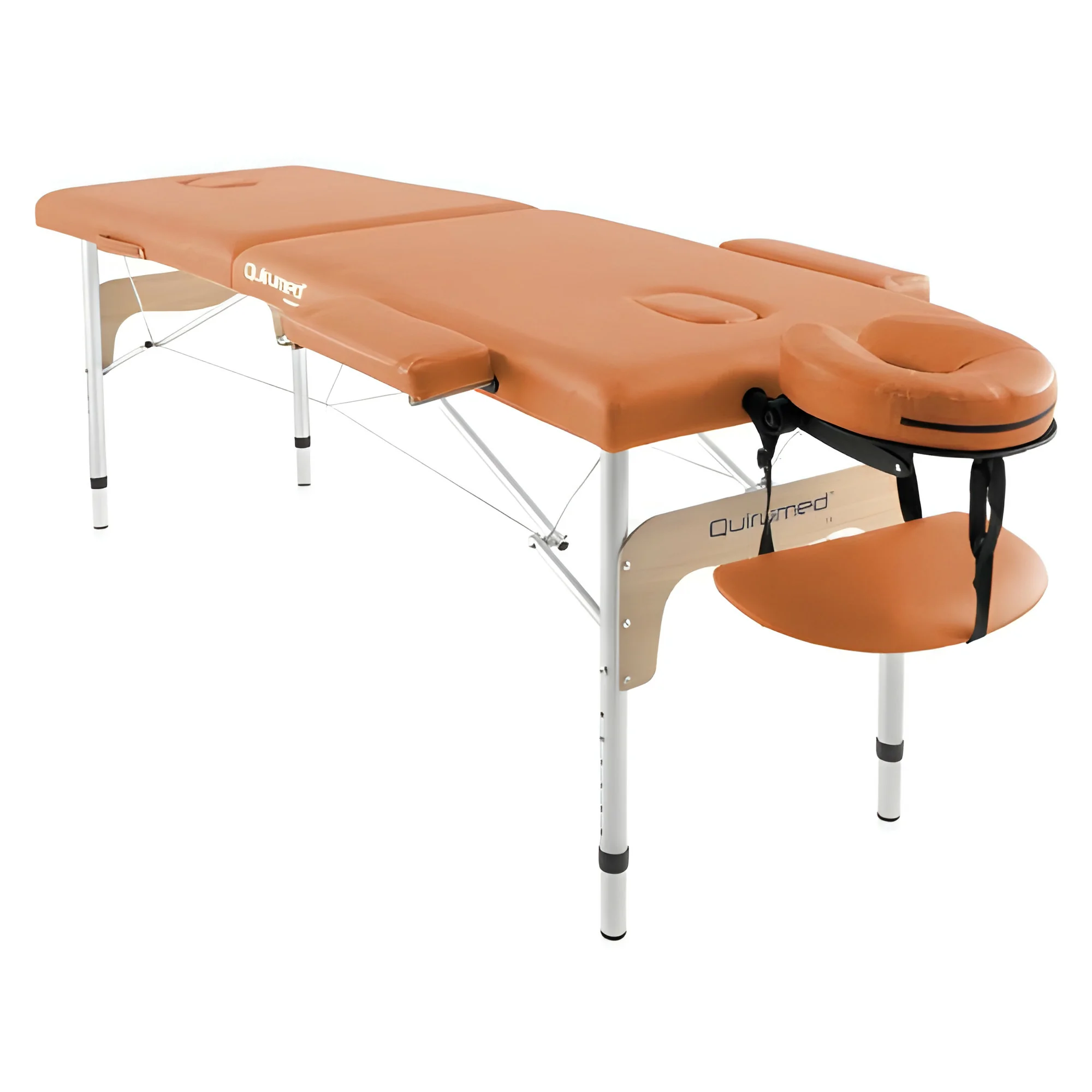 Table de massage pliante en aluminium 180 x 60 cm sans dossier Orange