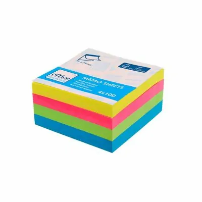 4 X 100 feuilles Post-it multicolores - Office Essentials
