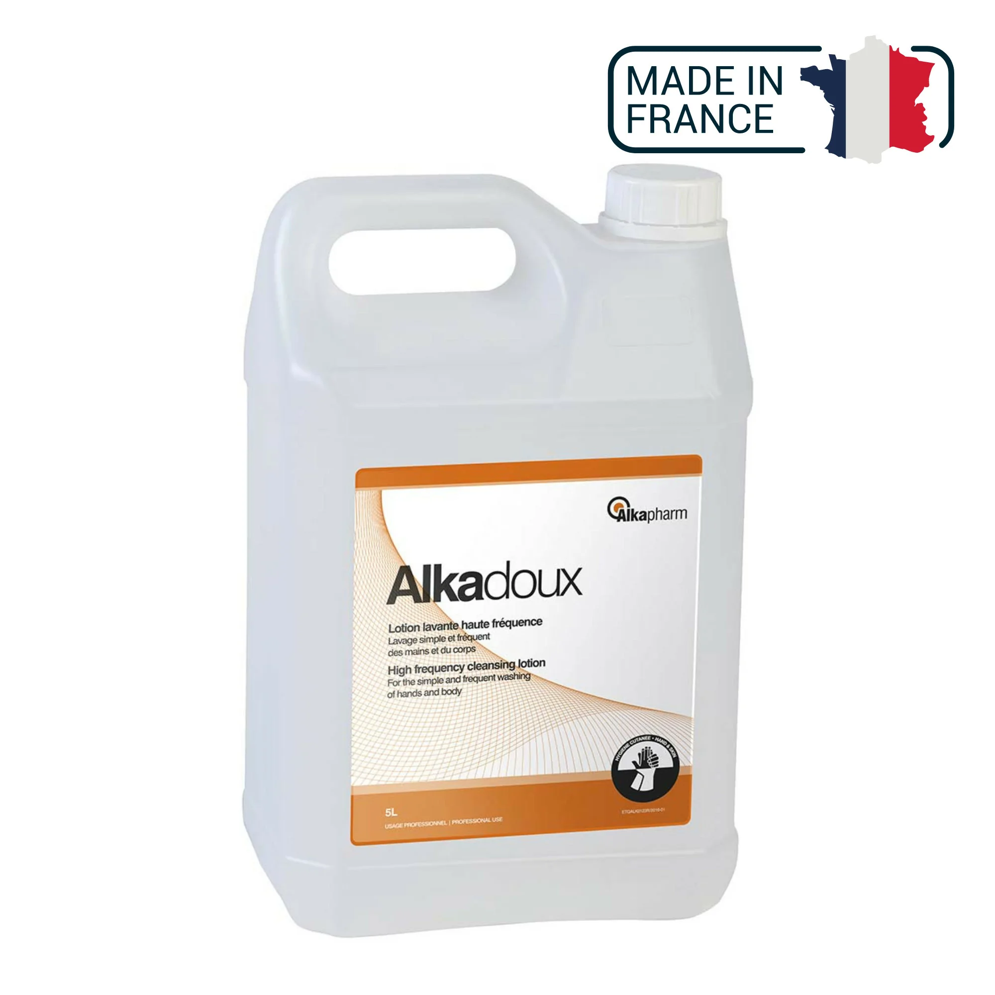Alkadoux - Lotion lavante haute fréquence à pH neutre - Bidon recharge - 5 L - Alkapharm