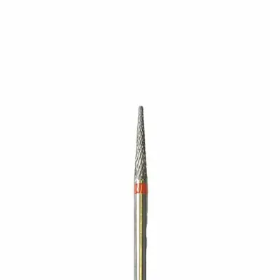 Fraise E0120 Carbure de tungstène - Abrasion et finition des ongles fins - Denture croisée fine - Forme conique - 2,3 mm