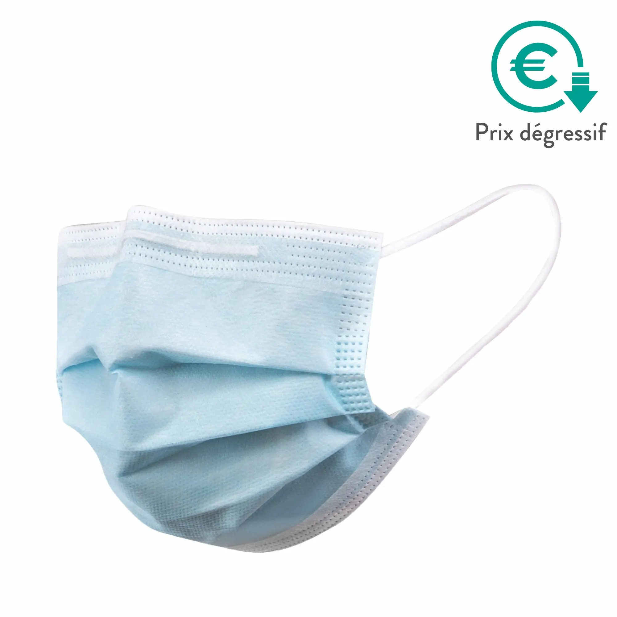 Masque chirurgical 3 plis de type II - Norme EN14683 - Certification CE - Boîte de 50 masques - My Podologie