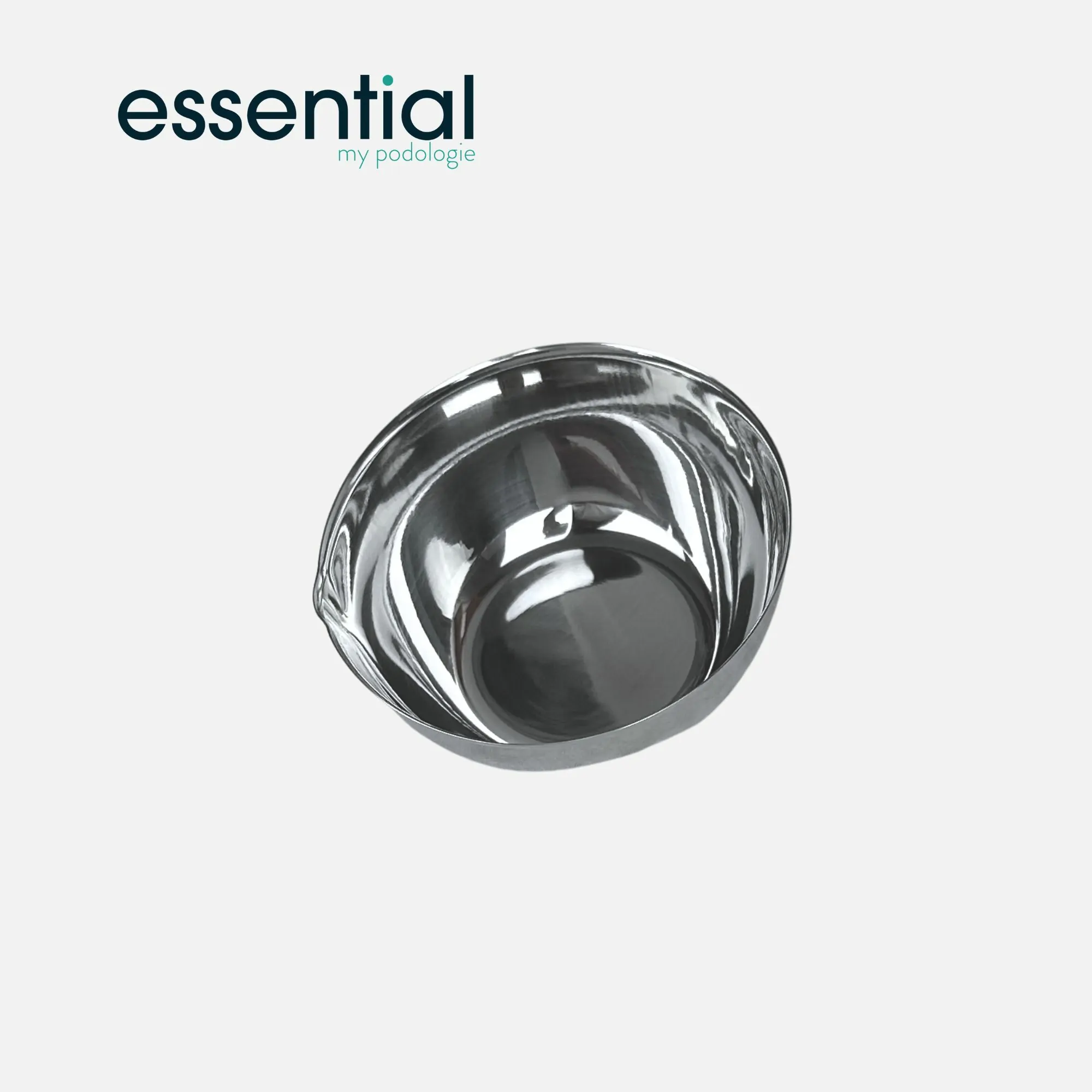 Cupule avec bec et fond plat - Inox - 3 dimensions - Essential by My Podologie
