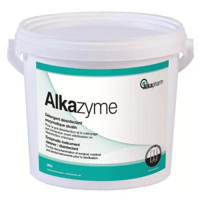 Alkazyme - Détergent désinfectant enzymatique alcalin - Seau - 100 x 5 g - Alkapharm