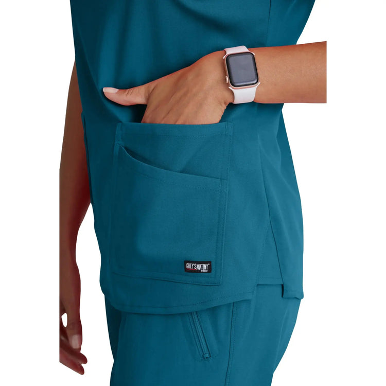 Aura - Túnica con cuello en V - Mujer - Grey's Anatomy Stretch Grey's Anatomy 