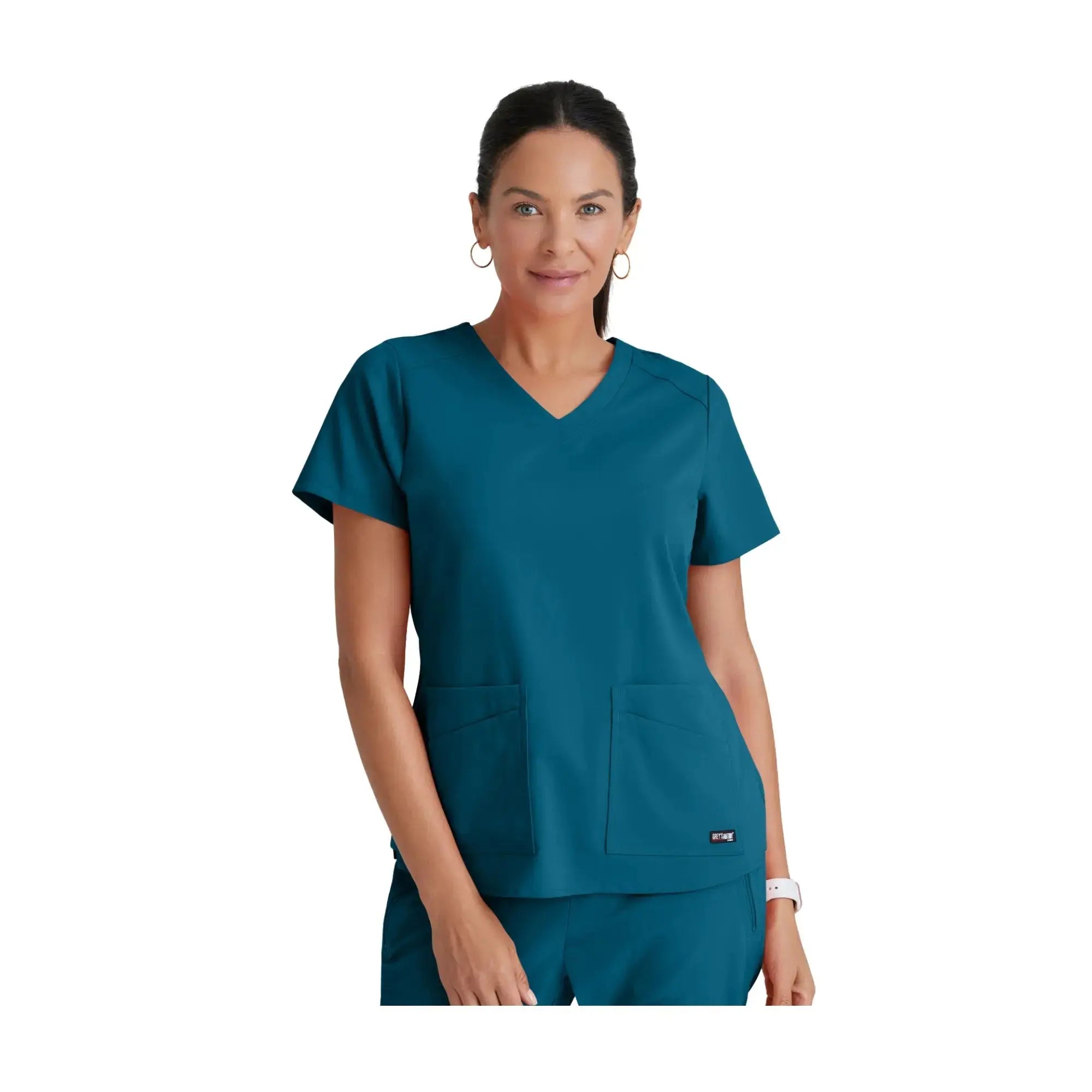 Aura - Túnica con cuello en V - Mujer - Grey's Anatomy Stretch Grey's Anatomy Bahamas Blue / XL
