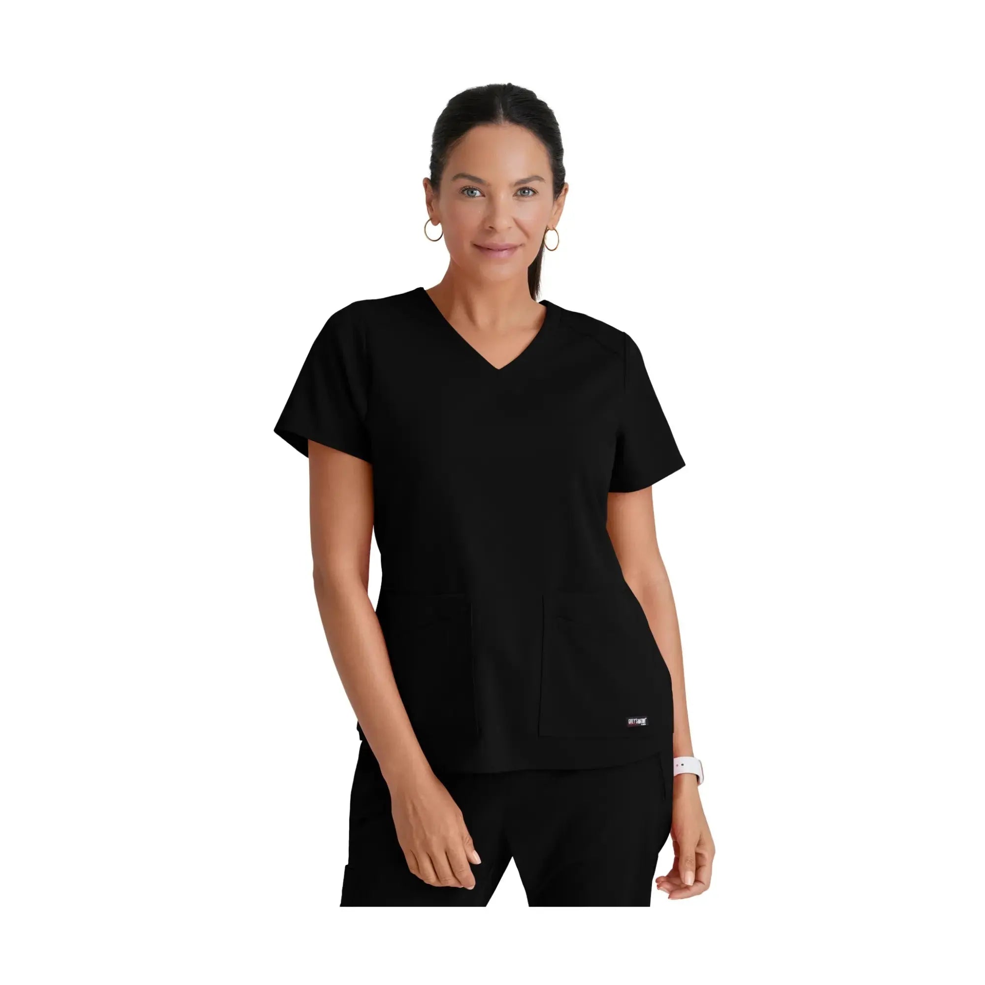 Aura - Túnica con cuello en V - Mujer - Grey's Anatomy Stretch Grey's Anatomy  Black / XL