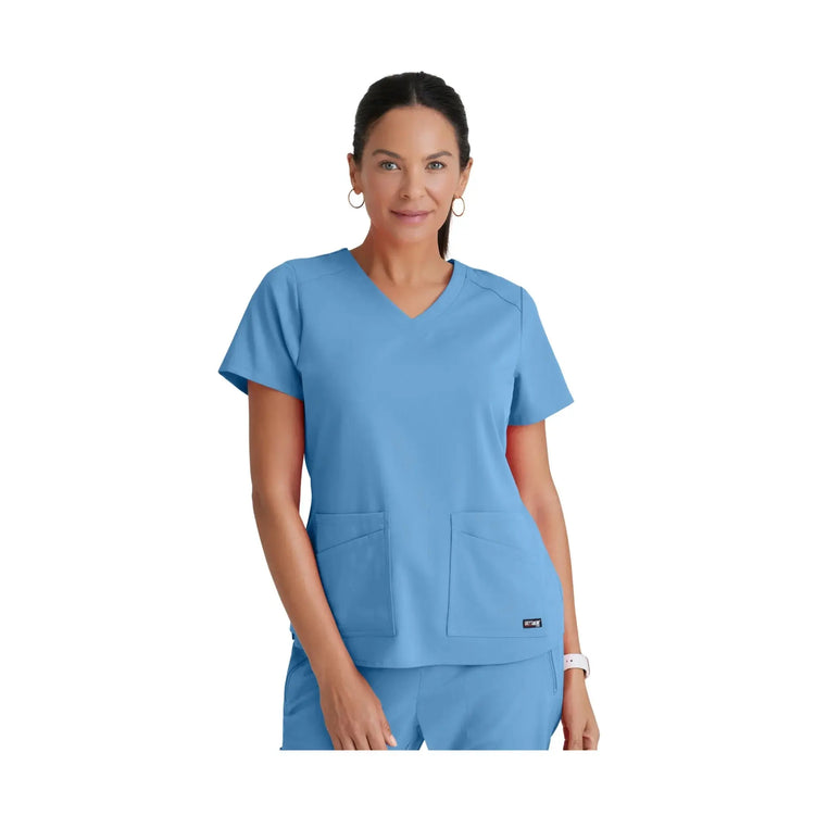 Aura - Túnica con cuello en V - Mujer - Grey's Anatomy Stretch Grey's Anatomy Sky Blue / XL