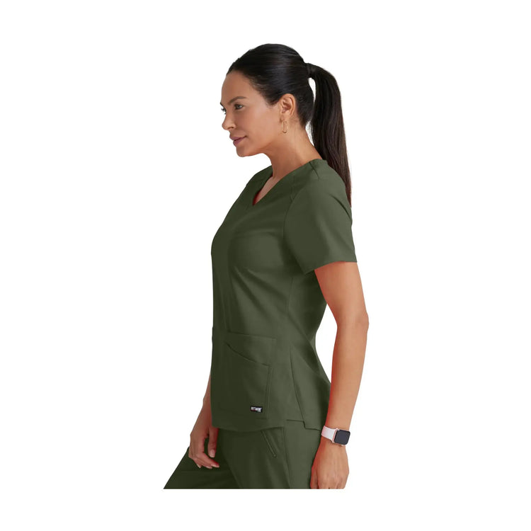 Aura - Túnica con cuello en V - Mujer - Grey's Anatomy Stretch Grey's Anatomy 