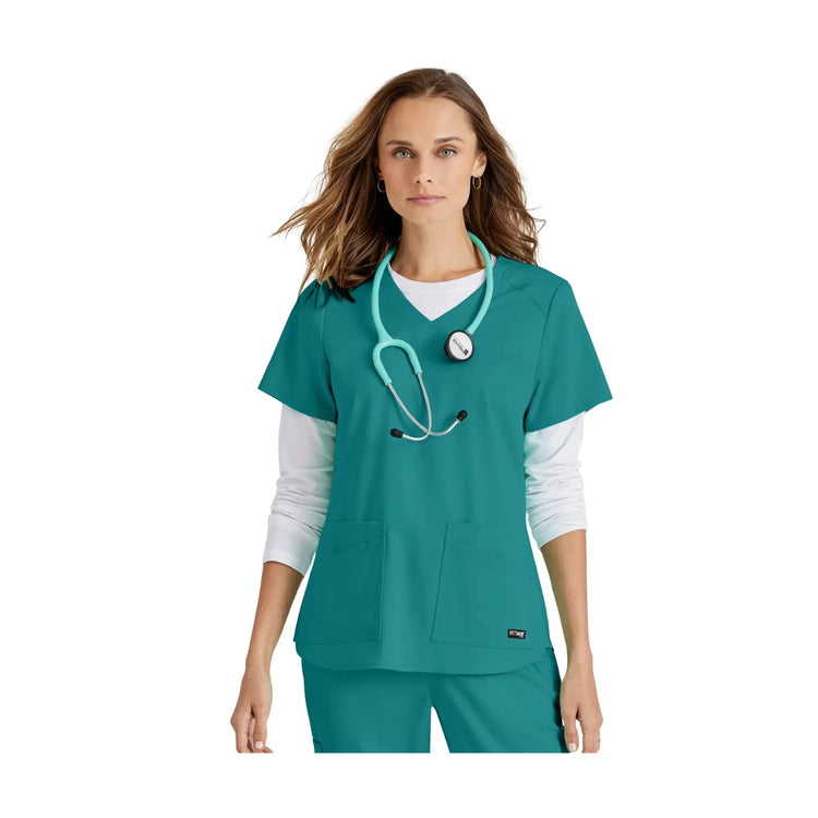 Aura - Túnica con cuello en V - Mujer - Grey's Anatomy Stretch Grey's Anatomy 