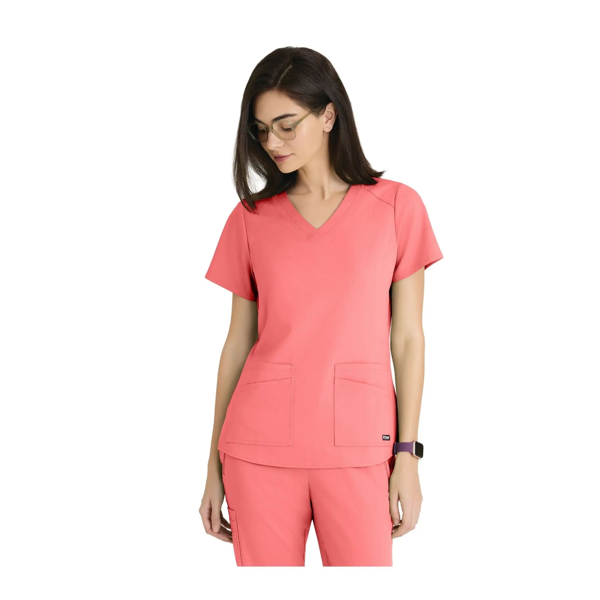 Aura - Túnica con cuello en V - Mujer - Grey's Anatomy Stretch Grey's Anatomy 