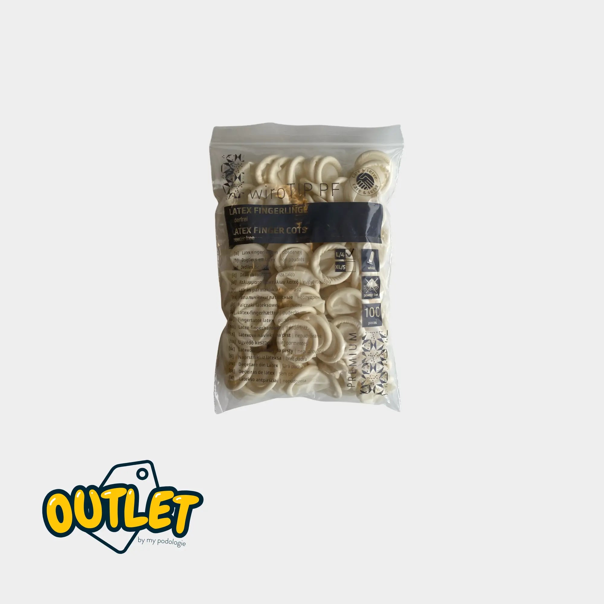 Doigtiers roulés d'examen - Taille L - Latex Sans poudre - Sachet de 100 // Date dépassée Euromédis 