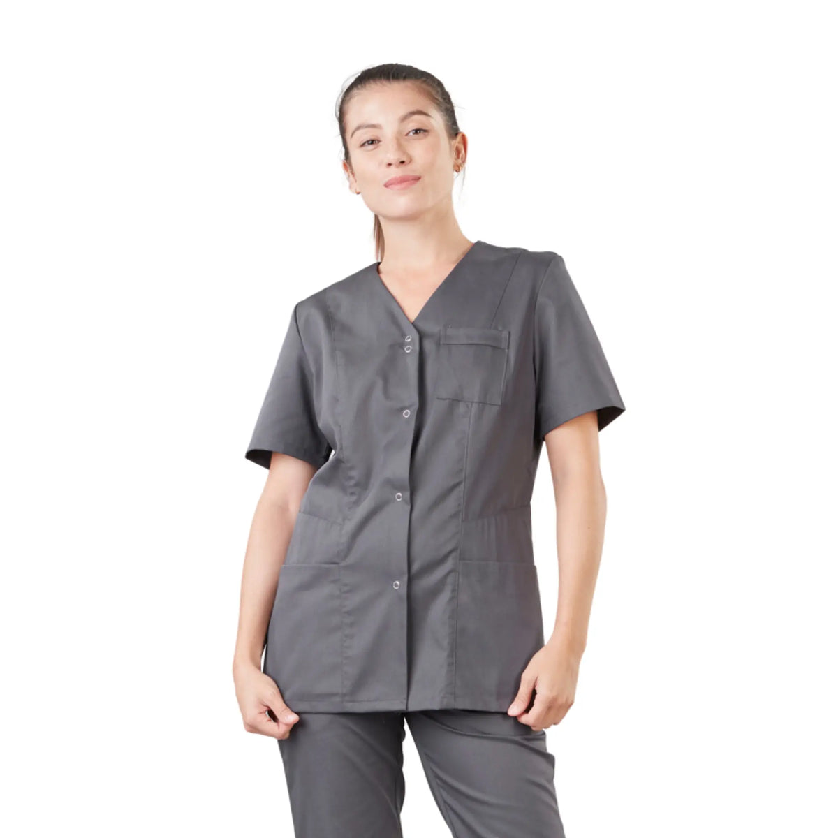 Inspired Comforts Chemise post-chirurgie avec épaule droite et accès latéral via des boutons-pression cachés faciles à ouvrir, Bleu marine Inspired Comforts Chemise post-chirurgie avec épaule droite et accès latéral via des boutons-pression cachés faciles à ouvrir, Bleu marine