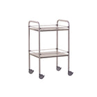 Tavolino in acciaio inox - 2 vassoi - 60 x 40 x 80 cm - Gallerie rimovibili