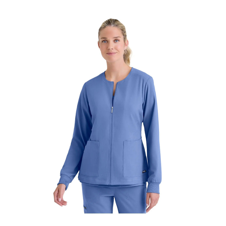 Milla - Chaqueta médica con cuello redondo - Mujer - Grey’s Anatomy Stretch Grey’s Anatomy 