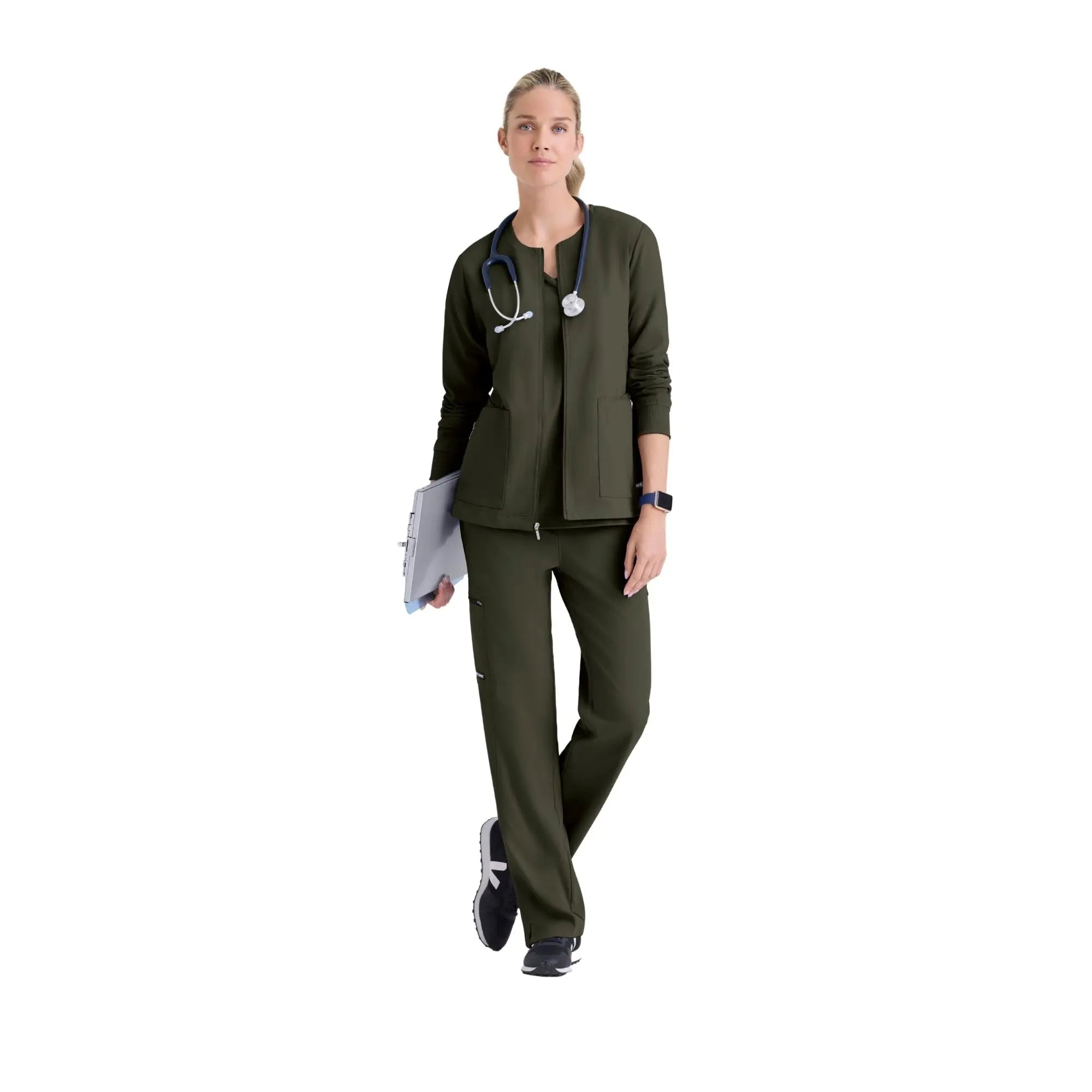 Mila - Chaqueta médica con cuello redondo - Mujer - Grey's Anatomy Stretch Grey's Anatomy 