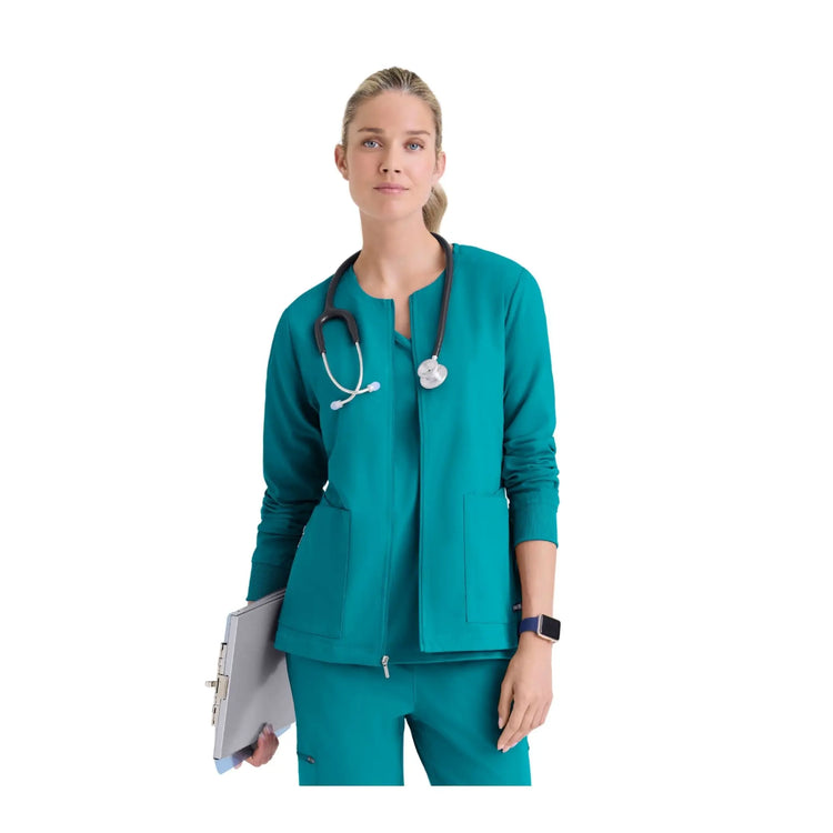 Mila - Chaqueta médica con cuello redondo - Mujer - Grey's Anatomy Stretch Grey's Anatomy 