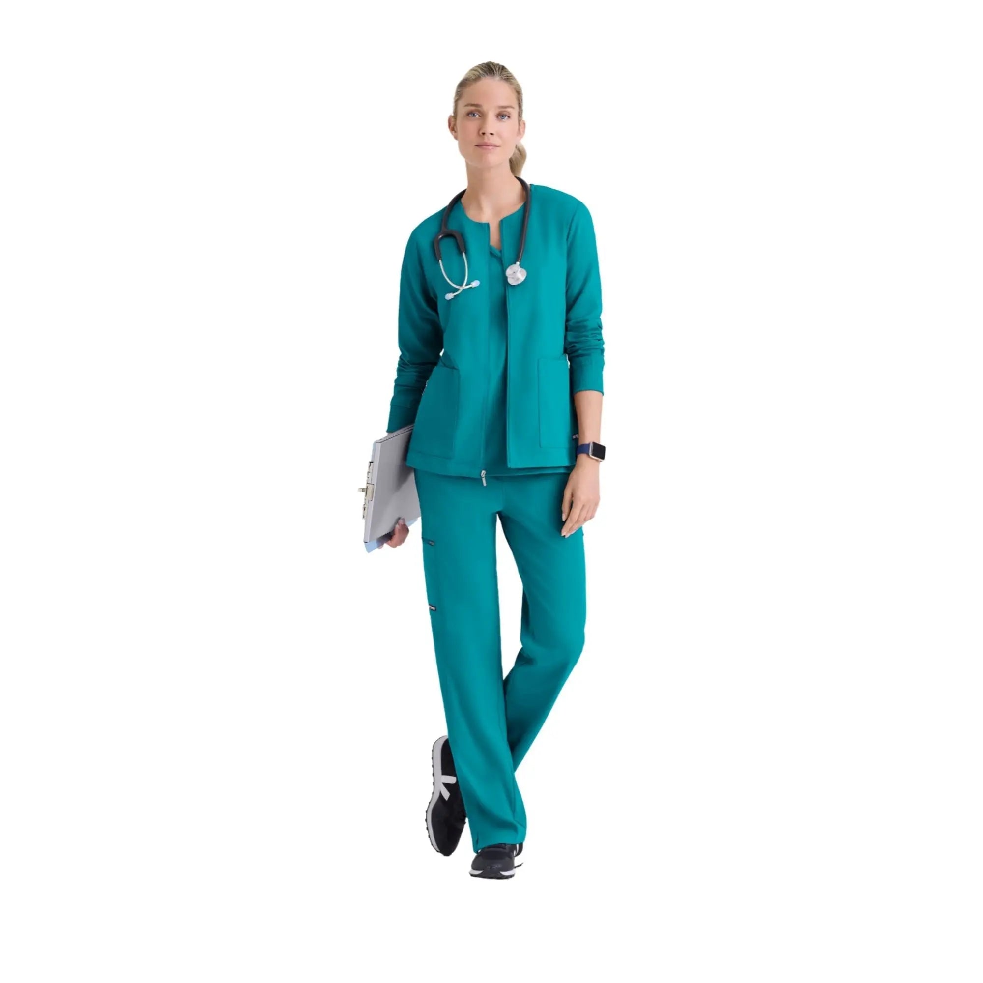 Mila - Chaqueta médica con cuello redondo - Mujer - Grey's Anatomy Stretch Grey's Anatomy 
