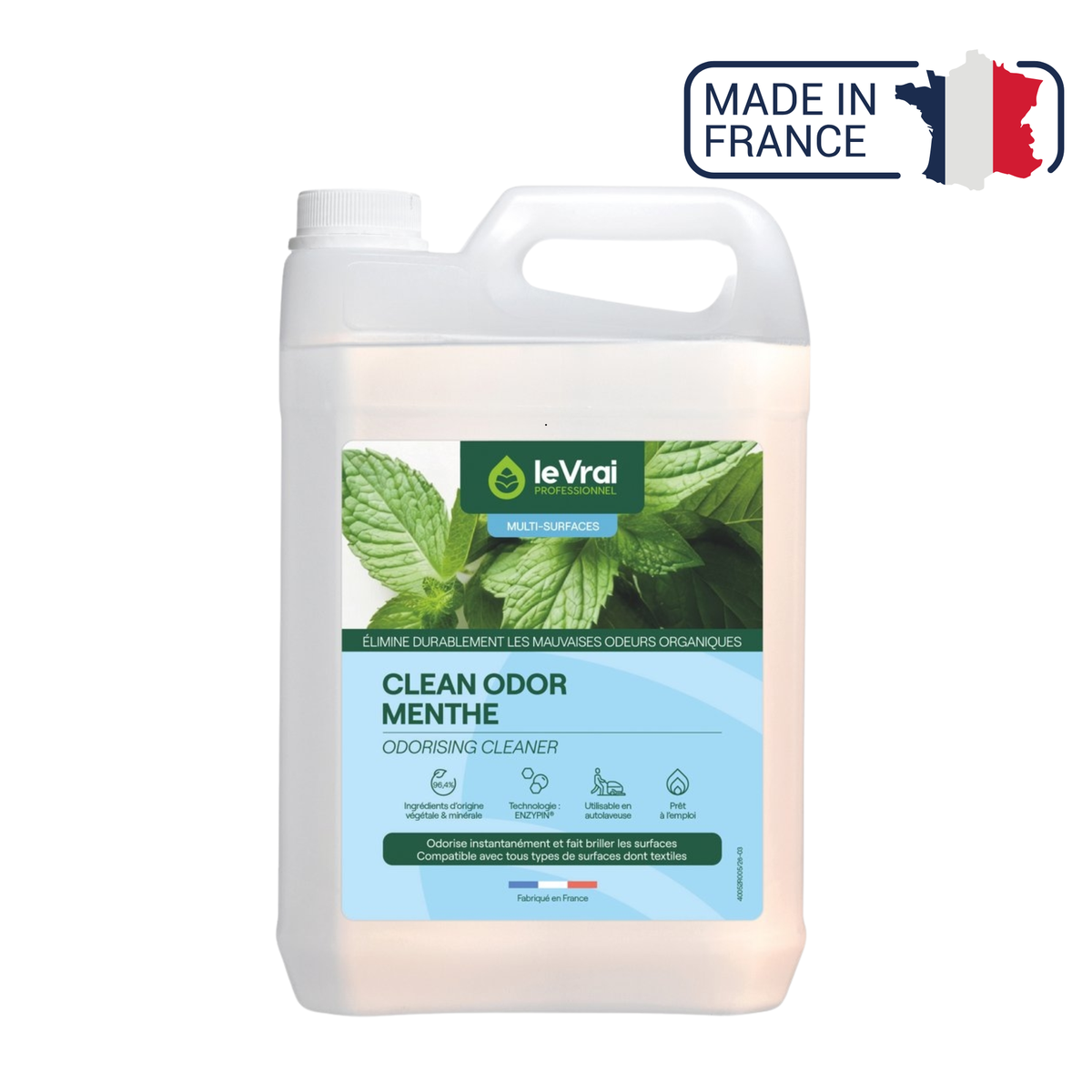 Nettoyant Clean Odor Menthe - Deux contenances disponibles - Le vrai professionnel