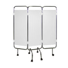 Schermo cromato bianco - 3 pannelli - Con rotelle - CARINA MEDICAL