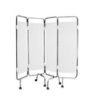 Schermo cromato bianco - 4 pannelli - Con rotelle - CARINA MEDICAL