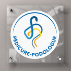 Placa pedicura-podólogo con logo oficial - Plexiglás 45x45cm - Con espaciadores