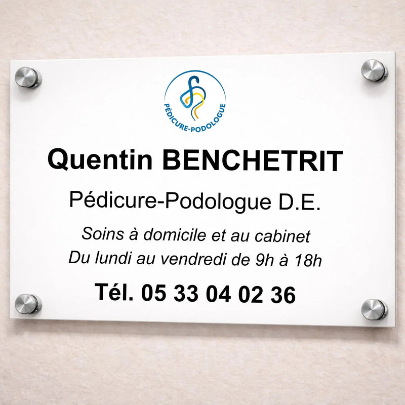 Plaque professionnelle pédicure-podologue My Podologie