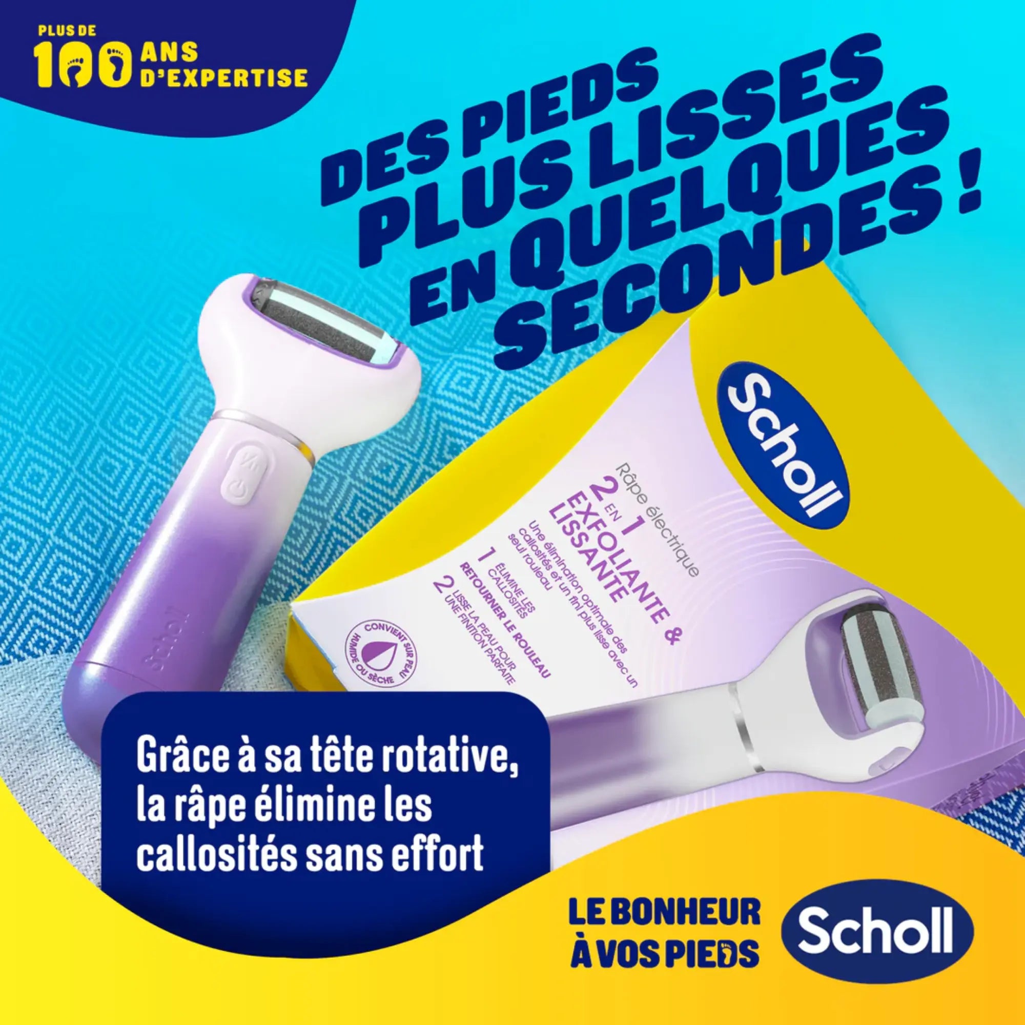 Râpe de Pédicurie Électrique 2 en 1 - Exfoliante et Lissante - Scholl Scholl 
