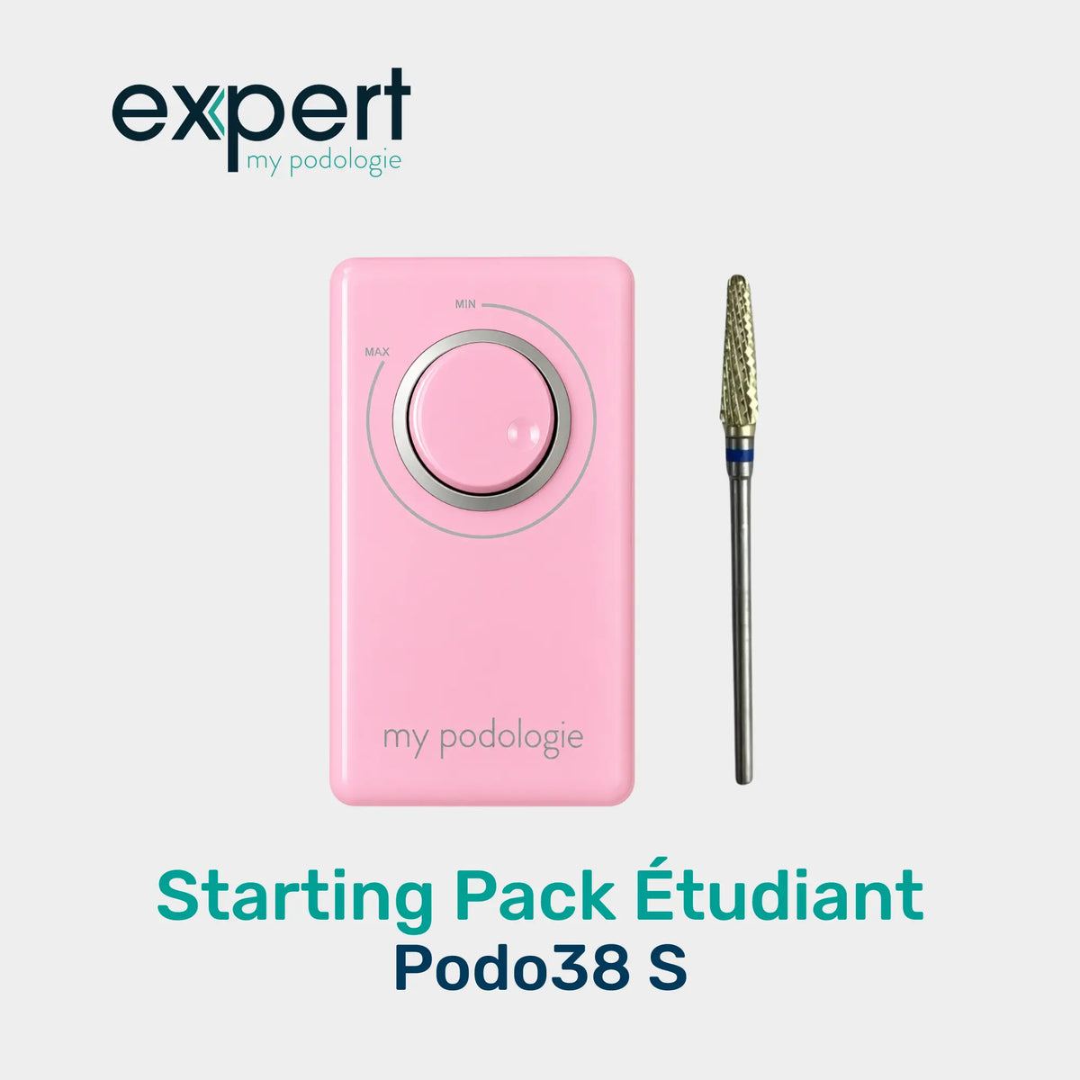 Starting pack étudiant "soins à domiciles" - 1 micromoteur Podo38S rose + 1 fraise à ongle carbure de tungstène Expert 