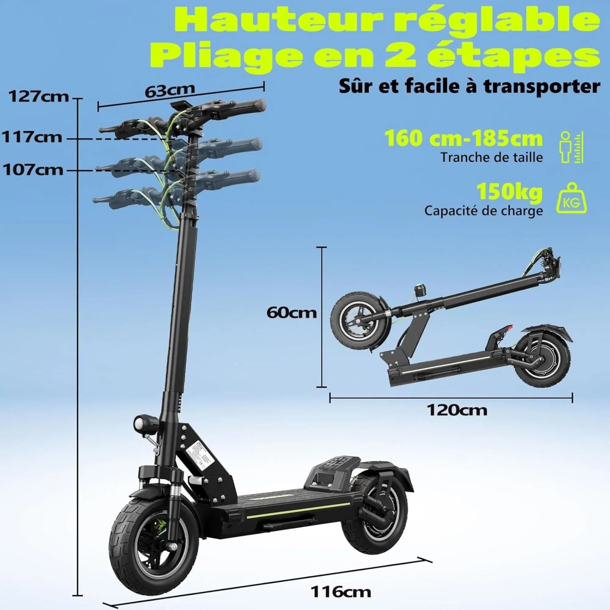 Trottinette électrique tout terrain 2000W - Autonomie 80 km Cadeaux de fidélité 